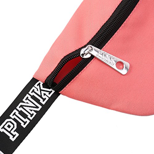 BKID Nylon Waist Pack Zipper Waist Bag Smart Phone Sport Case Travel Fanny Bag Card Pocket (Orange) - Thumbnail 5
