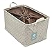 iwill CREATE PRO Drawstring Closure for Dust-Proof, Storage Box with Handles, Best Storage Container for Clothes/Books/Cosmetics Organization on The Table or in Closet, Khaki Dot