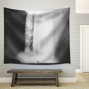 Wonderful Landscape with Waterfall - Fabric Wall Tapestry Home Decor - 51x60 inches