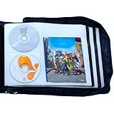 DVD CD Storage Case with Extra Wide Title Cover Pages for Blu Ray Movie Music Audio Media Disk (Portable Carrying Binder Holder Wallet Album Home Organizer)- Blue, 192 Disk Units, 96 Booklet Pockets