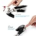 iLOME Professional Safety Can Opener Manual Stainless Steel Smooth Edge Easy Turn Knob and Dual Use Type Handle (Black)