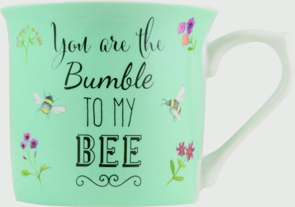 ENGLISH TABLEWARE CO. Bee Happy Blue Fine China Mug