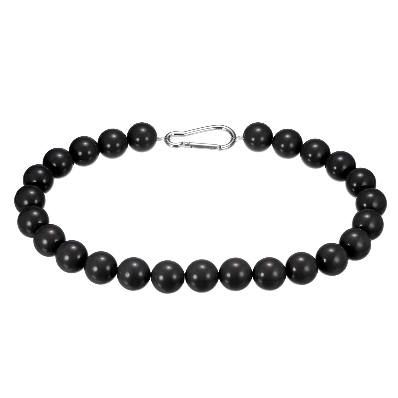 M METERXITY 1 Pack Flagpole Retainer Ring -25 Beads 0.98" Flag Pole Beaded Retainer Ring,Keep Flag Close to Pole with Stainless Steel Cable,Apply to Indoor Outdoor Flagpole(Black)