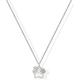 Zikichiky Silver Star Necklace for Women Tiny Cubic Zirconia Flower Moonlight Star Pendant Necklaces Adjustable Chain Celestial Jewelry