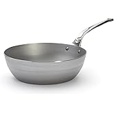 de Buyer MINERAL B Pro Carbon Steel Country Fry Pan - 11” Diameter, 8.3” Cooking Surface - Ideal for Sauteing, Simmering, Deep Frying, Stir Frying - Naturally Non-Stick Finish - Made in France
