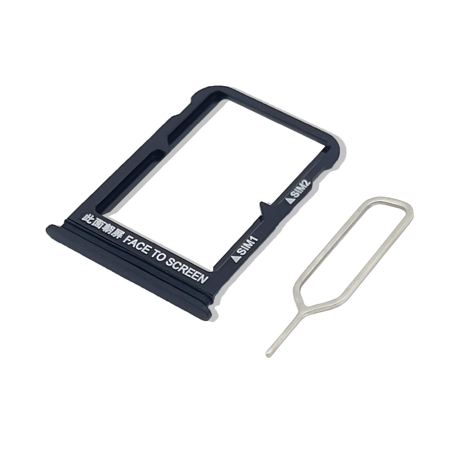 Eonpam Original DUAL SIM Card Slot Tray Holder Replacement for (Xiaomi Mi 8) Incl SIM Pin (Black)