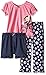 Little Me Little Girls' Toddler Daisy 3-Piece Poly Pajamas, Navy Multi, 2T