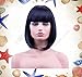 Short Bob Wigs for Black Women Synthetic Natural Black Hair Wig with Bangs Natural Looking Halloween Costume Wigs