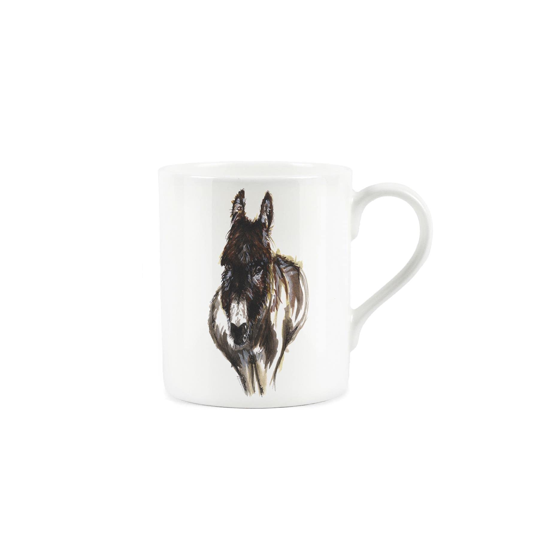 Purely Home Sweet Painted Donkey Mug - Small Fine Bone China White Garden Coffee/Tea Present Gift - Rhiannon Chauncey Designs