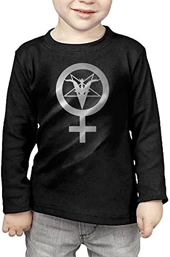 Platinum Baphomet Satan Kids Essential Long Sleeve Round Neck Cotton T-Shirt 4 Toddler