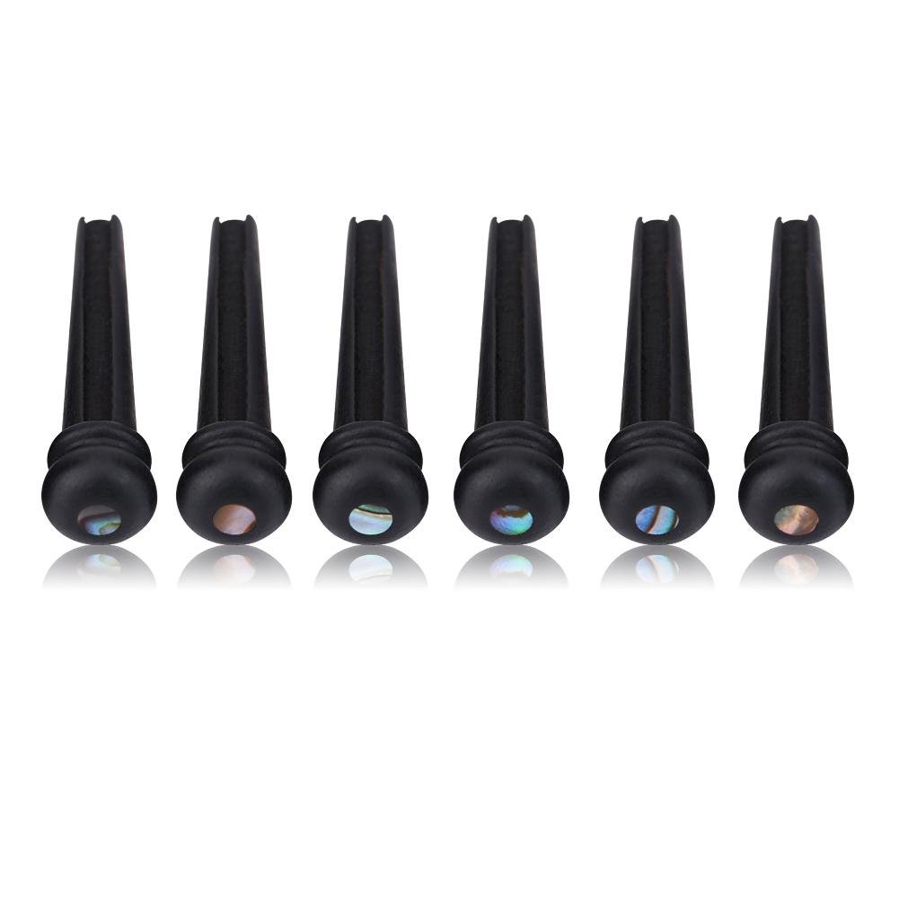 Guitar Bridge Pins, Ebony Bridge Pins With Abalone Shell for Acoustic Folk Guitar Guitars Accessories
