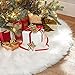 Christmas Tree Skirts White Plush Luxury Faux Fur Tree XmasTree Skirt for Christmas Decoration New Year Party Holiday Decorations Pet Favors (36 inch Dia)