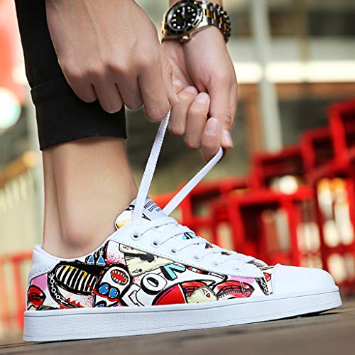 Leadmall Skateboarding Shoes - Men Women Fashion Colorful Print Flat Skater Sneakers - Teenager Casual Daily School Walking Shoes