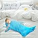 CHANOV Dolphin Blanket Kids Sleeping Bag, Cartoon Kids Blankets with Tails, Plush Super Comfy Flannel Tail Blanket With Free Drawstring Backpack, A Sweet Gift for Kids and Girlfriends(Blue)