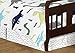 Navy Blue and Green Modern Dinosaur Boys or Girls 5 Piece Toddler Bedding Comforter Sheet Set
