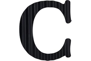 HKOMERE 13.7" Metal Letters for Wall Decor, Corrugated Black Large 3D Letters, Decorative Farmhouse Hanging Alphabet Signs for Home Bedroom Office Wedding Party (C)