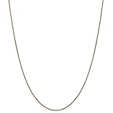 FB Jewels Solid 14K Rose Gold .84mm Box Link Chain Bracelet/Anklet