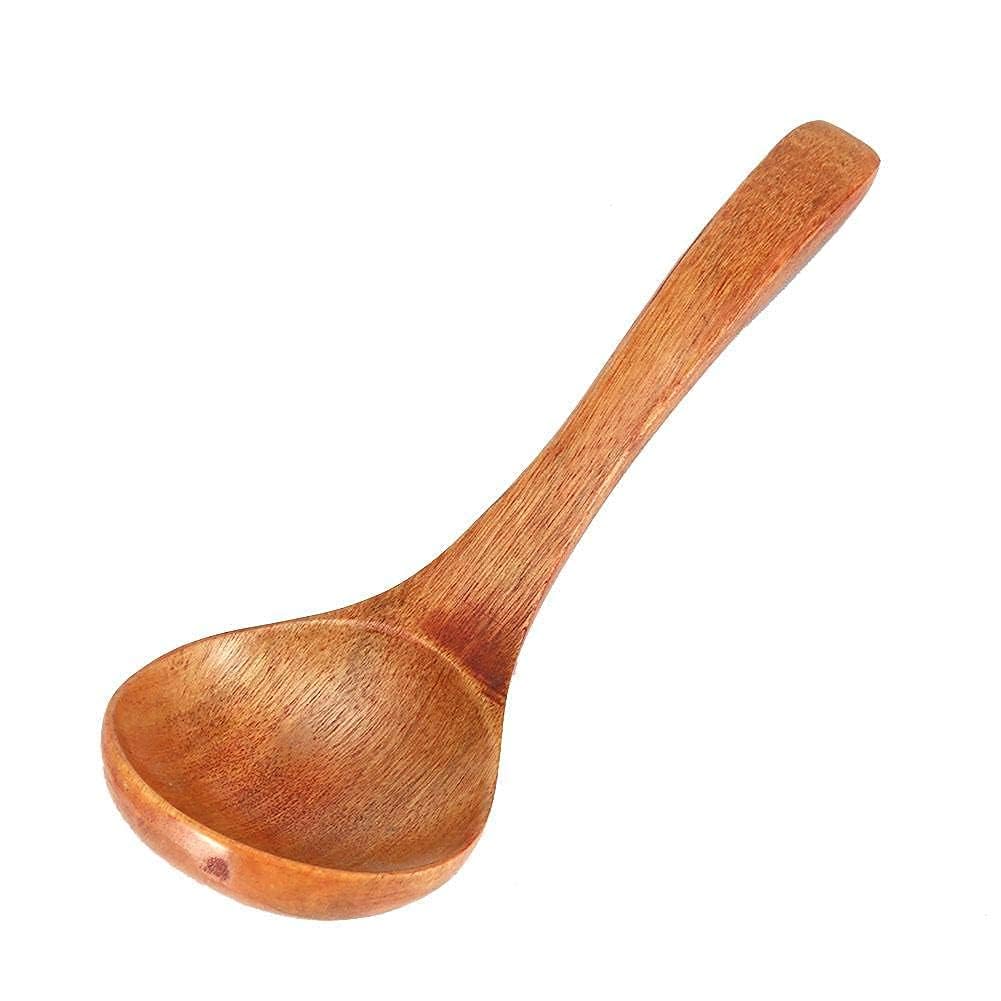 Wooden Soup Ladle,Wood Soup Spoon,7.1×2.4inch Wooden Long Soup Ladle Rice Sugar Salt Scoop Porridge Spoon Wooden Spoon for Eating Mixing Stirring Cooking