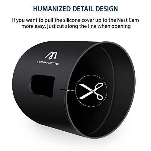 Silicone-Cover-for-Nest-Cam-Outdoor-Security-Camera-APPHOME-Camera-Skin-Case-Protect-and-Camouflage-Nest-Cam-Outdoor-UV-Protection-Weather-Resistant-Silicone-Skins-Black
