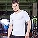 Lavento Men's Cool Dry Compression Shirts V-neck Short-sleeve Workout T-Shirts (1 Pack-V neck White,X-Large)