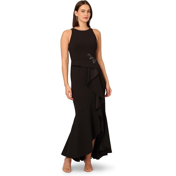 sachin and babi light blue dress Blue Charmeuse Tie Halter Neck Ombre Gown main image 1