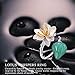 Lotus Fun S925 Sterling Silver Flower Ring Lotus Whispers Open Ring Handmade Natural Jewelry Unique Gifts for Women (Green)