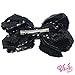JoJo Siwa Signature Collection Hair Bow with Two-Way Sequins - Black/Silver - Sticker Patch Set Included