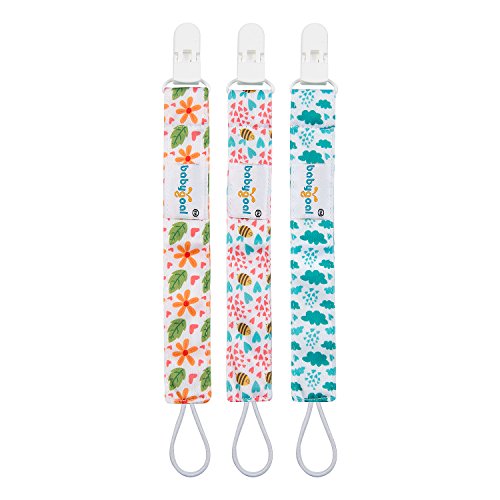 image for Babygoal Pacifier Clips for Girls, 6 Pack Pacifier Holder Fits Most Pa