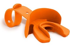 Markwort Vettex Doubleguard Mouthguard for Football, Lacrosse, Braces - Breathable Mouth Guard with Lip Protection and Strap - Youth, Orange