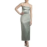 David's Bridal Square Neck Sculpting Satin Midi Dress