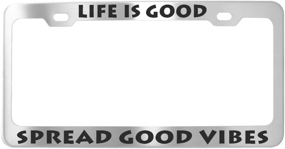 Custom License Plate Frame Laser Engraved Stainless Steel (Polished Finish)