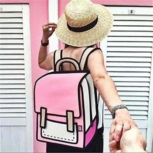 hainan Women Fashion Fahsion Women Funny Bag Cartoon Package 3D Three-Dimensional Bag 2D Backpack New Hot Women Bag Blue one Size