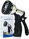 Premium Metal Hose Nozzle Garden Sprayer - Superior Lightweight Aluminum for Easy Extended Outdoor Use - Convenient 9 Way Spray Patterns for All Your Watering Needs (ALU)