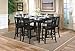 9pcs Contemporary Black Counter Height Dining Table & 8 Stools Set