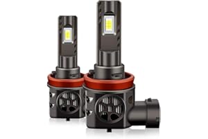 APMAT Upgraded H11 Light Bulb, H8/H9/H16 Bulbs 32000LM 6000K White Lights, 1:1 Size 800% Brightness with Cooling Fan Play and Plug, Pack of 2