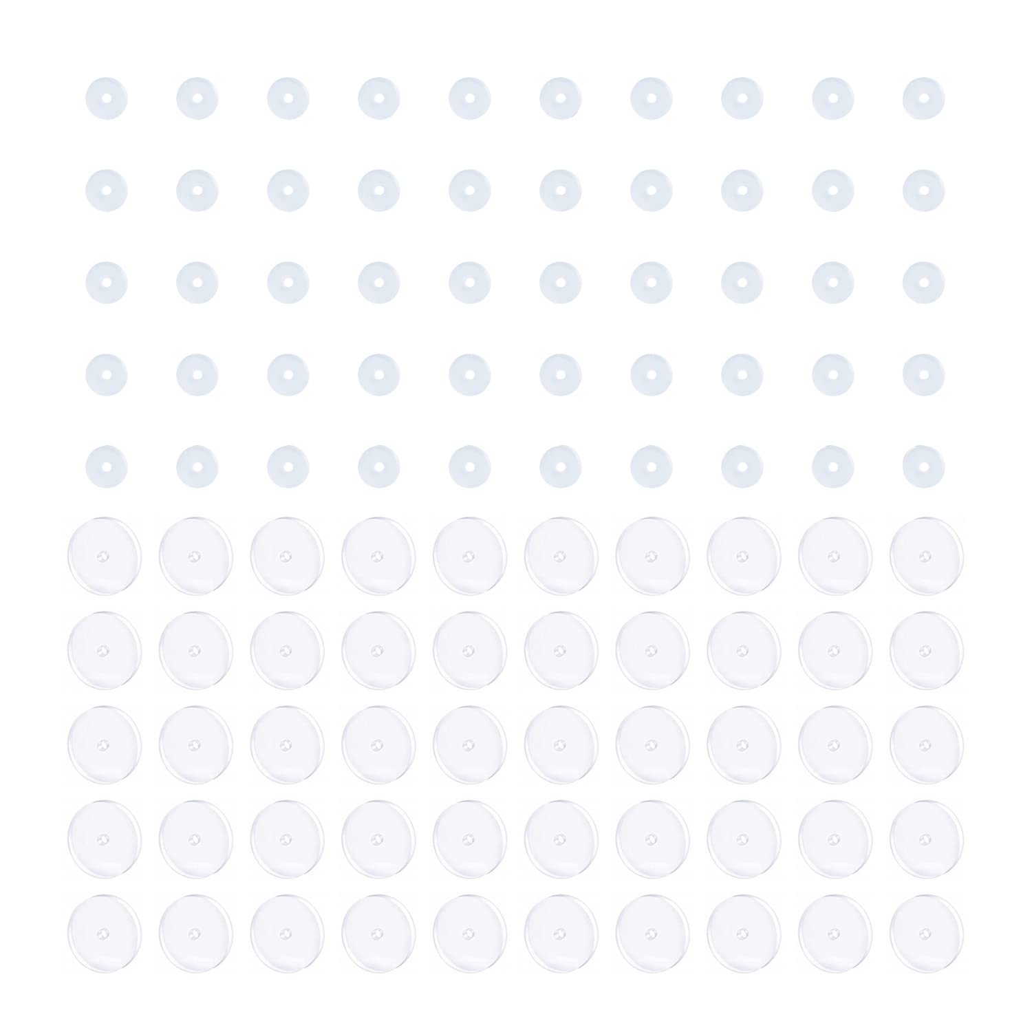 Decentraland 3MM 50PCS 7MM 50PCS Clear Piercing Disc for Piercing Bump,Pressure Silicone Earrings for Keloids Healing Pads Belly Button Piercing Kit