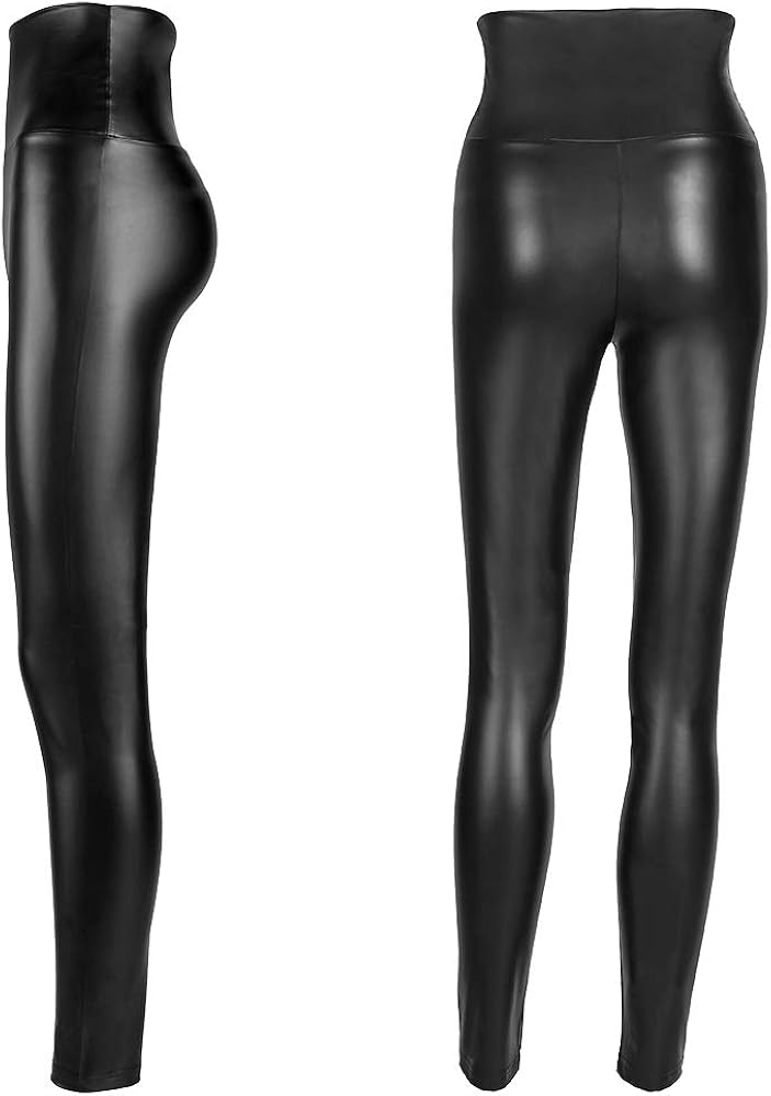 pu black leggings
