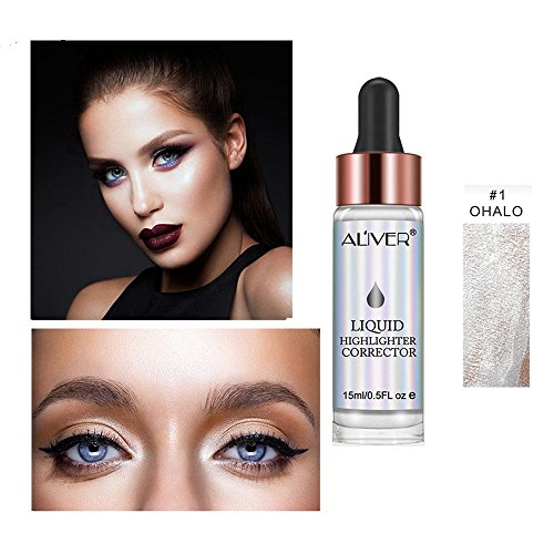 Liquid Highlighter Makeup Glow Face Contour Bronze Make Up, Waterproof Glitter Brighten Shimmer Highlighter (#1)