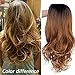 AISI HAIR Long Brown Ombre Wavy Wig Two Tone Curly Big Wavy Wig Heat Resistant Synthetic Honey Blonde Wavy Hair for Women