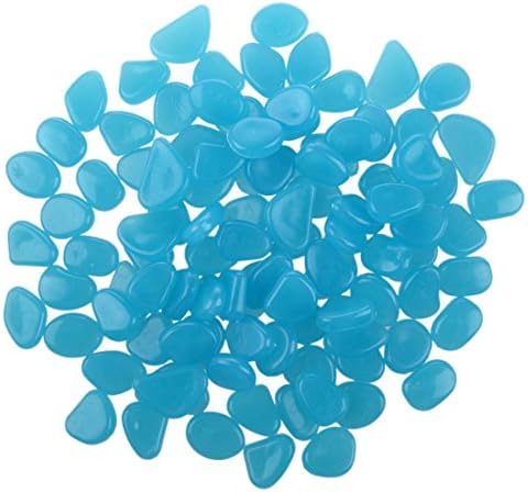 New Blue, 100Pcs Glow In The Dark Stones Pebbles Rock Aquarium Fish Tank Garden Walk Decor