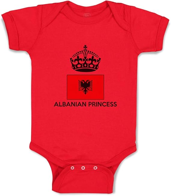 Custom Boy & Girl Baby Bodysuit Albanian Princess Crown