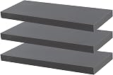 Harbour Housewares 100cm Grey Floating Wall Shelf Pack of 3