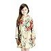 Kids Peony Print Hooded Waterproof Raincoat Rain Coats/Jacket for Girls for Boy