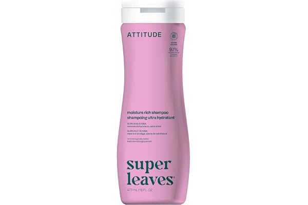 ATTITUDE Moisture Rich Hair Shampoo, Made in Canada, EWG Verified, For Dry and Damaged Hair, Naturally Derived Ingredients, V