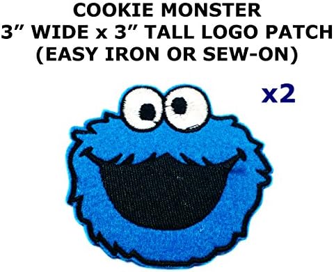 2 PCS Cookie Monster Cartoon Theme DIY Iron / Sew-on Decorative Applique Patches