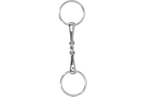 Horse Snaffle Bit Premium Stainless Steel Flexible Jointed Wearable Rust Proof O Ring Mouth Bit for Racing Training Professio