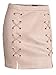 Simplee Apparel Women's Slit Lace up High Waist Bodycon Faux Suede Skirt