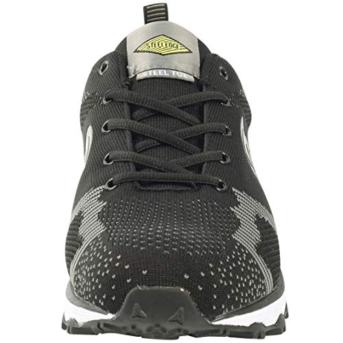 Safety Toe Athletic Shoes - Trainer Style, Steel Toe Shoe Sneakers - Steel Toe Plus Slip Resistant and Electrical Hazard Resistant - Black/Grey - (8) - Thumbnail 5