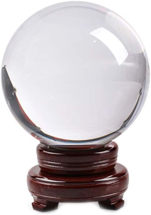 VRTUR Clear Glass Crystal Ball Healing Sphere Photography Props Lensball Decor Gift Divination crystal ball