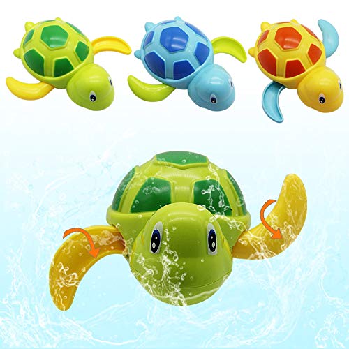 Happy Trees 6 Pcs Bath Turtle Toy, Wind-Up Swimming Turtles, Bathtub Turtle Water Toy for Baby Toddler